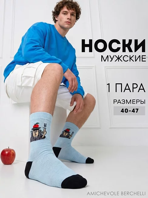 Носки мужские стандарт Ньютон / голубой