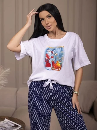 Женская пижама с брюками мод.2297/1 / Белый