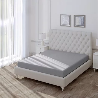 Простыня "Волшебная Ночь" на резинке 140x200 / Серое облако