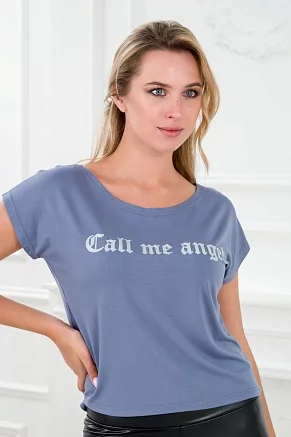 Футболка женская Лирика Call me angel / серый