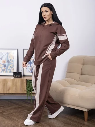 Женский костюм с брюками мод.2254 / коричневый