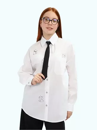 Детская рубашка "Котики" / белый