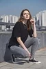 Женская однотонная футболка ФУ1 / Черный №3