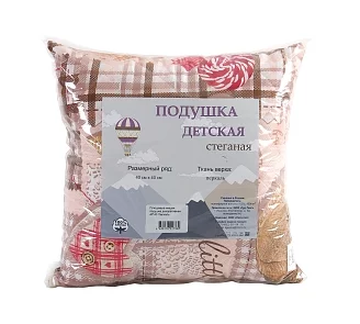 Стеганая декоративная подушка 40x40 перкаль / Плюшевые мишки