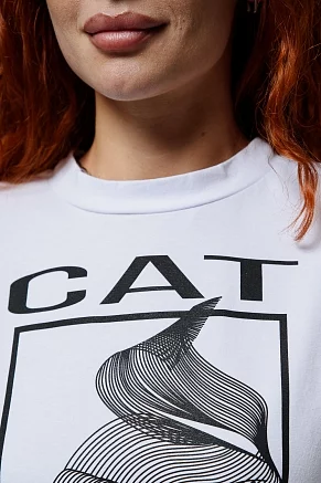 Женская футболка 8506/1 / белый+Кэт/CAT