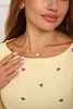 Женский костюм с брюками 88405 / желтый, фиолетовые сердца №4