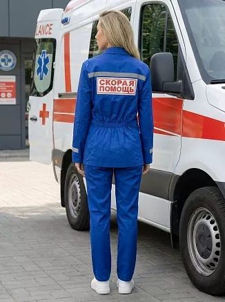 Костюм женский скорая помощь М-103-Y1 Элит-145/Стрейч / василек