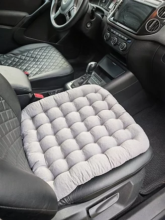 Подушка автомобильная на сиденье "АВТО-БИО" 50x45 / светло-серая