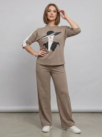 Женский костюм с брюками 52733 / какао