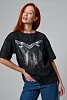 Женская футболка 8594 / черный+корсет №9