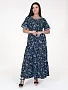Женское платье Белла ПлК-402 / Веточки на темно-синем