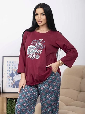 Женский костюм с брюками мод.2274 / Зеленый