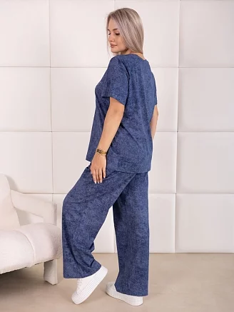Женский костюм с брюками мод.2225 / Синий