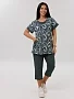 Женский костюм с бриджами К-119(К) / Серо-зеленый (абстракция)