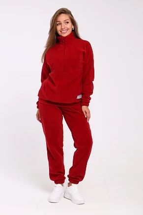 Женский костюм с брюками 35354 / бордовый