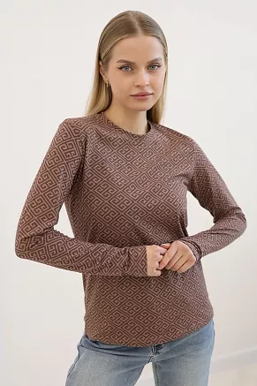Женский лонгслив 14507 / коричневый
