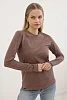 Женский лонгслив 14507 / коричневый №3