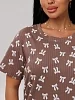 Женская пижама с шортами П-98(И) / Коричневый (бантики) №8