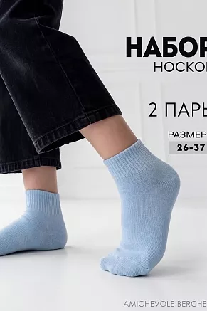 Детские носки стандарт Для мальчиков (набор 2 пары) / голубой
