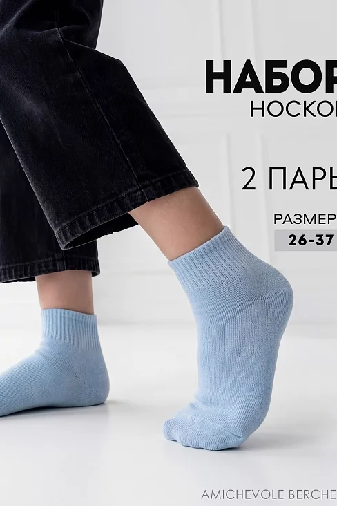 Детские носки стандарт Для мальчиков (набор 2 пары) / голубой