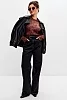 Лонгслив женский из кулирки / Каштановый макси №34