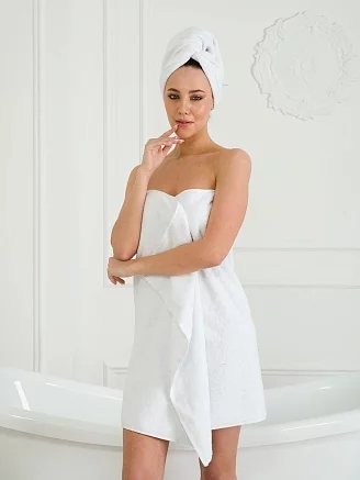 Набор махровых полотенец PandaHug Cozy (50x70, 50x90, 70x140) / белый