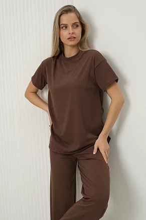 Женский костюм с брюками 7517 / капучино
