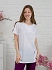 Костюм медицинский женский М-182 Тиси / белый/баклажан №2