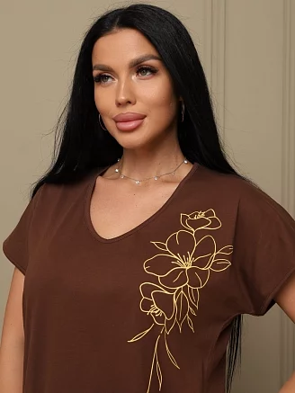 Женская футболка мод.2226 / Коричневый