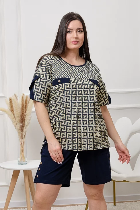 Женский костюм с шортами 8465 / меандр