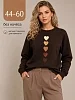 Женский свитшот оверсайз С18 / Коричневый (сердца) №12