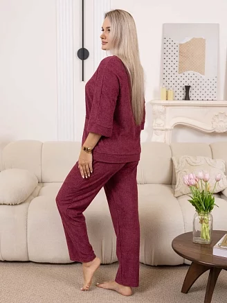 Женский костюм с брюками мод.2258/2 / Бордовый