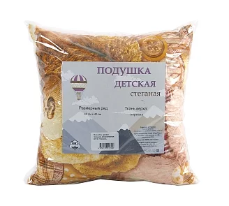 Стеганая декоративная подушка 40x40 перкаль / Мишкины друзья