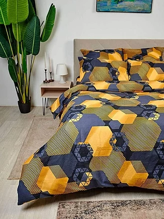 Пододеяльник бязь (без молнии) / Золотые шестигранники