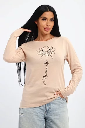 Женский лонгслив 85689 / бежевый