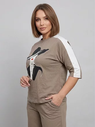 Женский костюм с брюками 52733 / какао