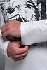 Мужская футболка с длинным рукавом 8534 / белый+дикий №1