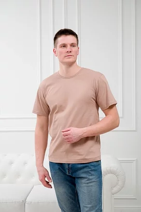 Футболка мужская из кулирки / бежевый