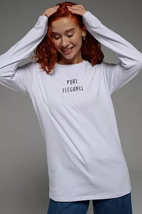 Женский лонгслив 8516 / белый+Pure