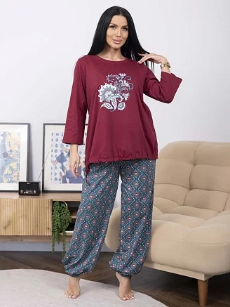 Женский костюм с брюками мод.2274 / Зеленый