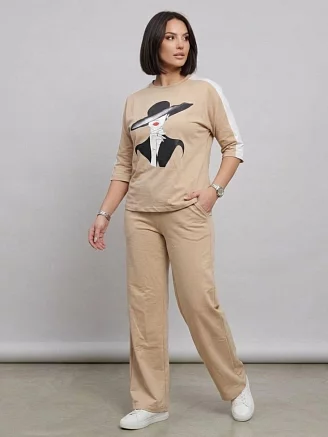 Женский костюм с брюками 52733 / бежевый