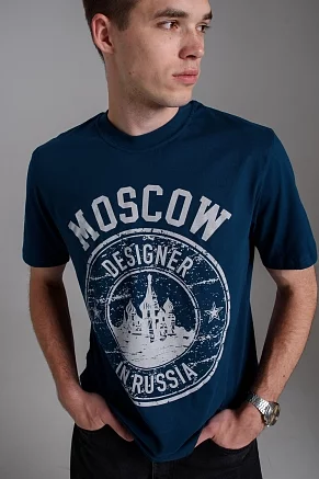 Мужская футболка 8503/1 / изумруд+Москва