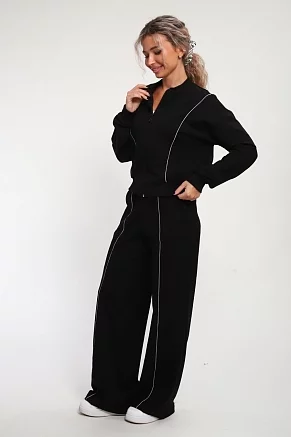 Женский костюм с брюками 113 / черный