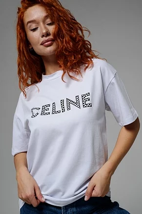 Женская футболка 8506/1 / белый+Селин/CELINE