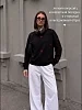Женский свитшот оверсайз С1 / Черный (красные сердечки) №10
