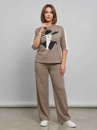 Женский костюм с брюками 52733 / какао