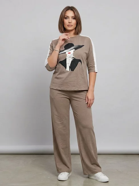 Женский костюм с брюками 52733 / какао