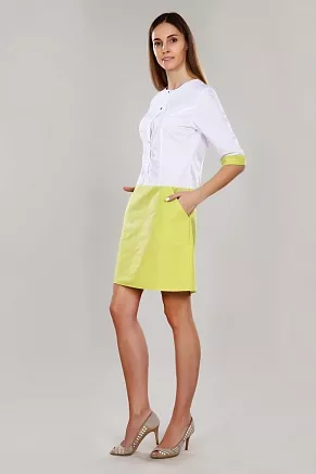 Халат-платье медицинское женское М-500 Тиси / лайм