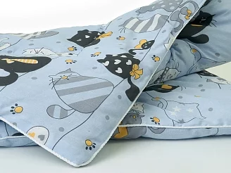 Одеяло детское "Овечья шерсть" бязь 450 гр/м2 / Котики