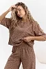 Женский костюм с брюками 37035 / коричневый №19